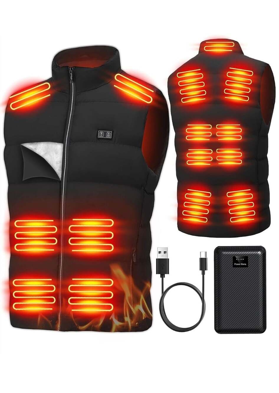 GYIPFIPA 15 Heating Zones Heated Vest Size XXL Black